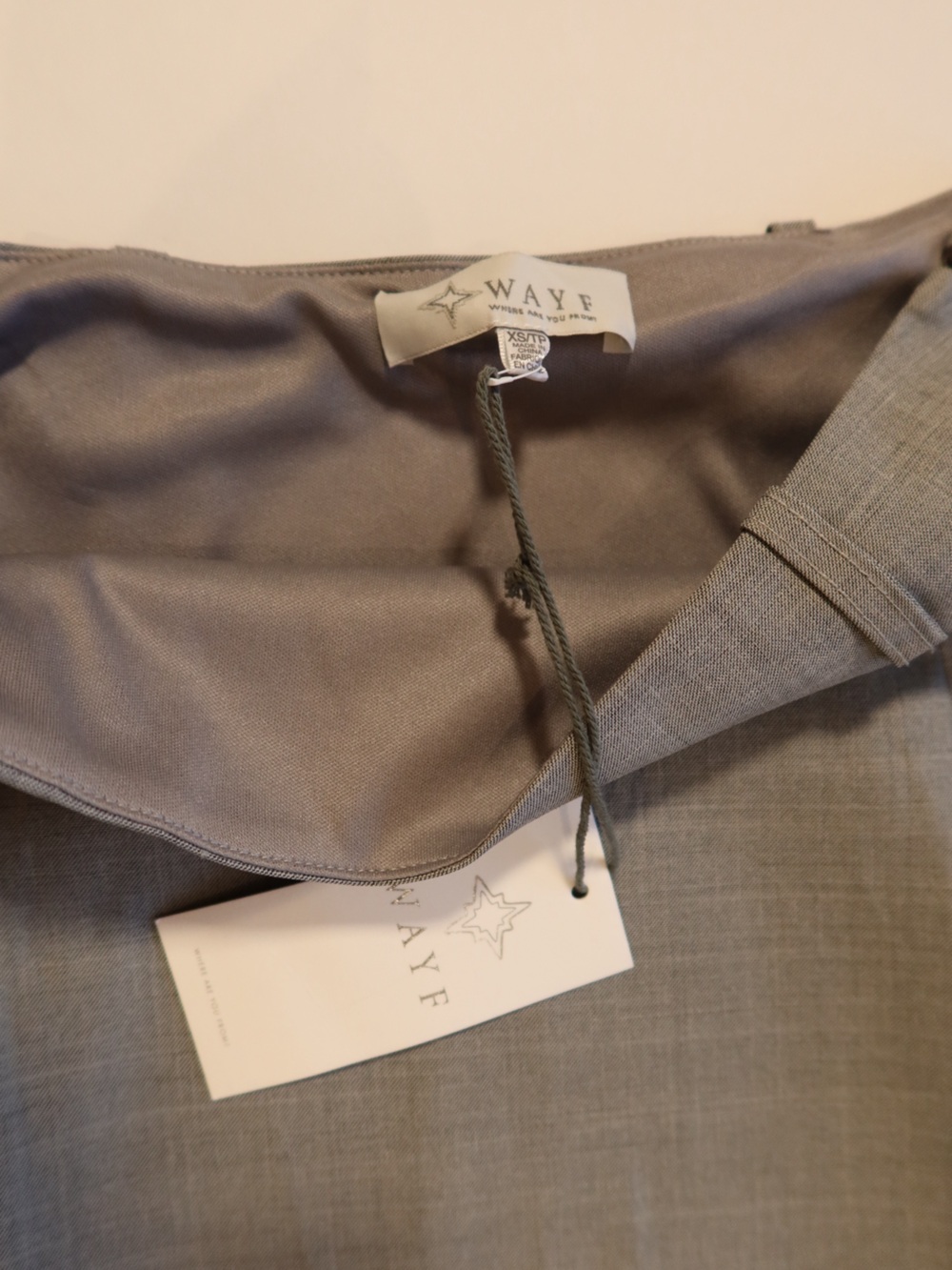 WAYF Grey Tailored Mini Skirt — NWT